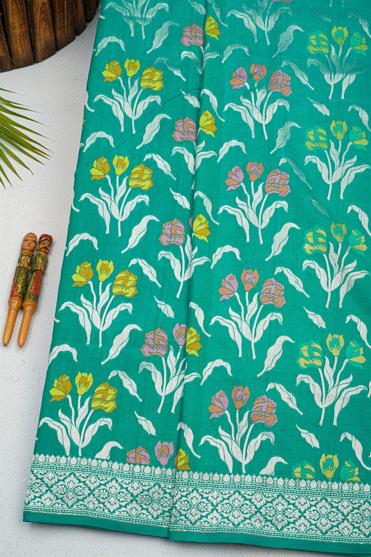 Fancy Tussar Georgette Sea Green Saree