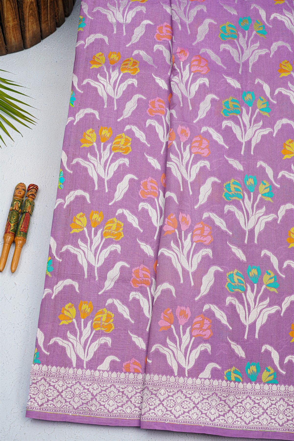 Fancy Tussar Georgette Lilac Saree