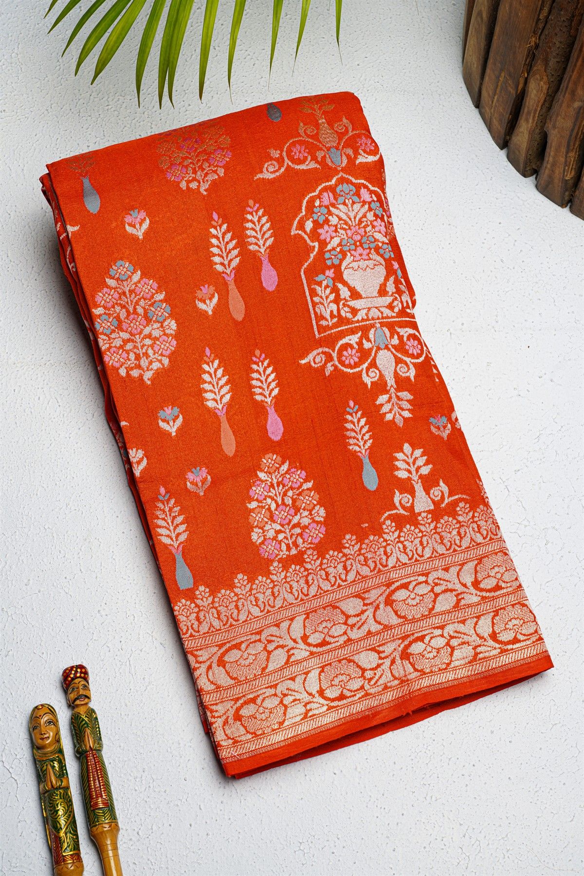 Fancy Tussar Georgette Red Saree