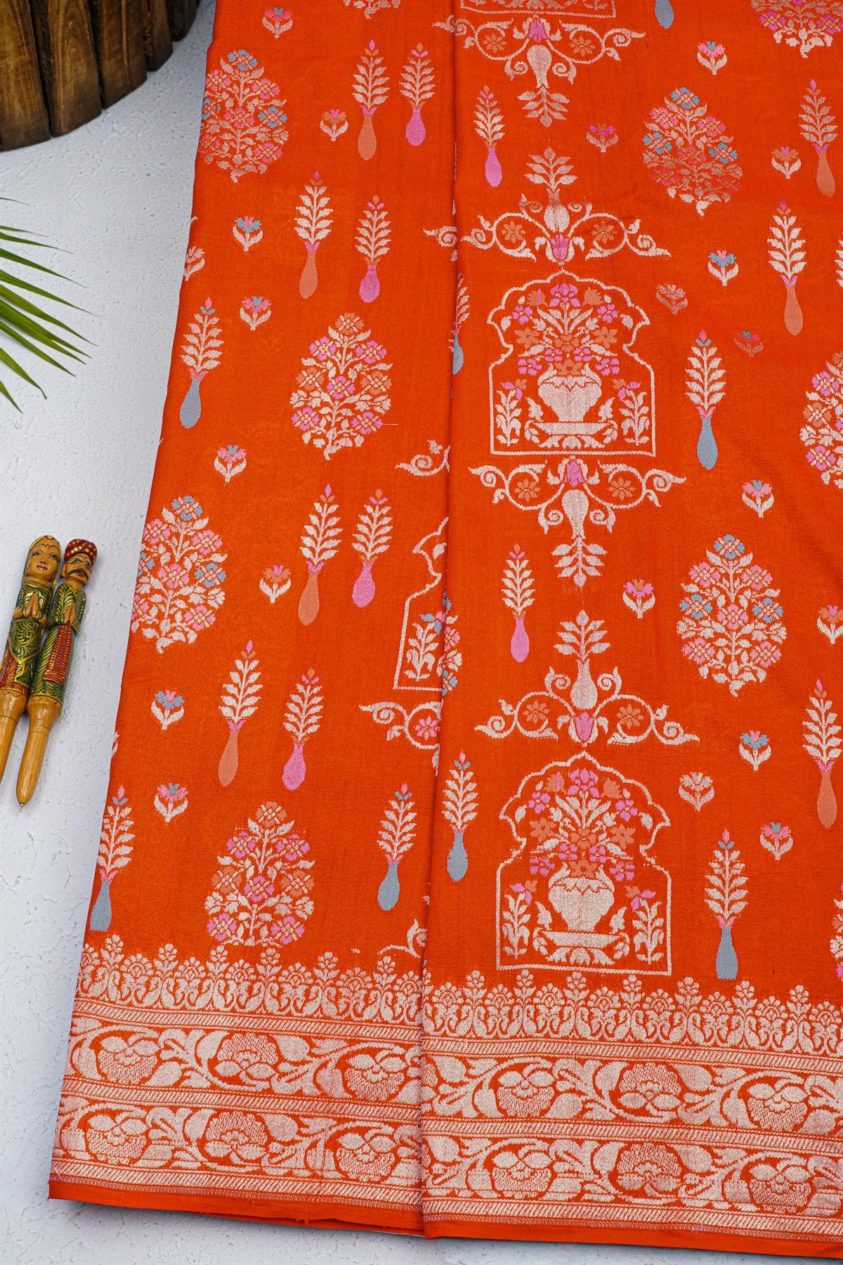 Fancy Tussar Georgette Red Saree