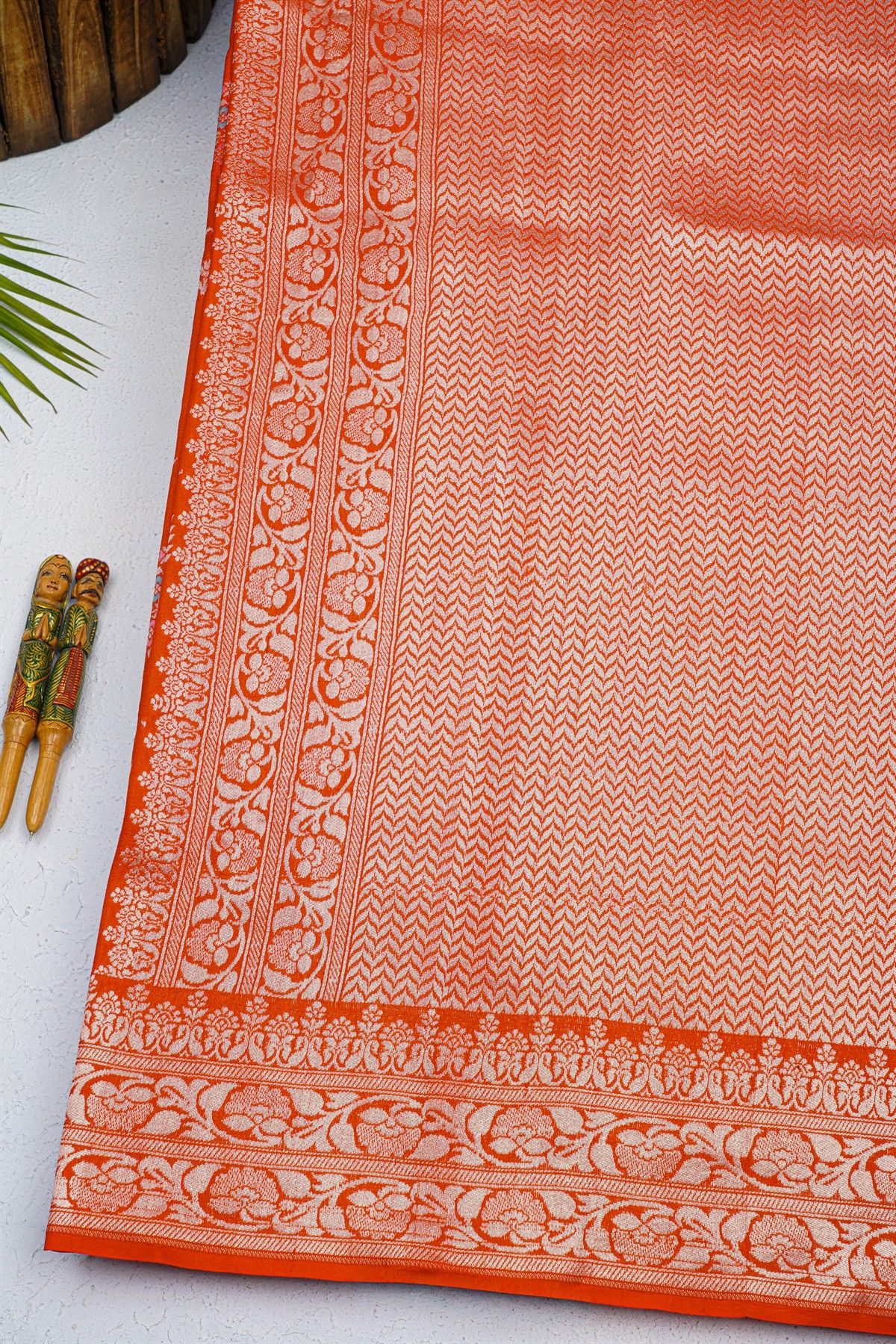 Fancy Tussar Georgette Red Saree