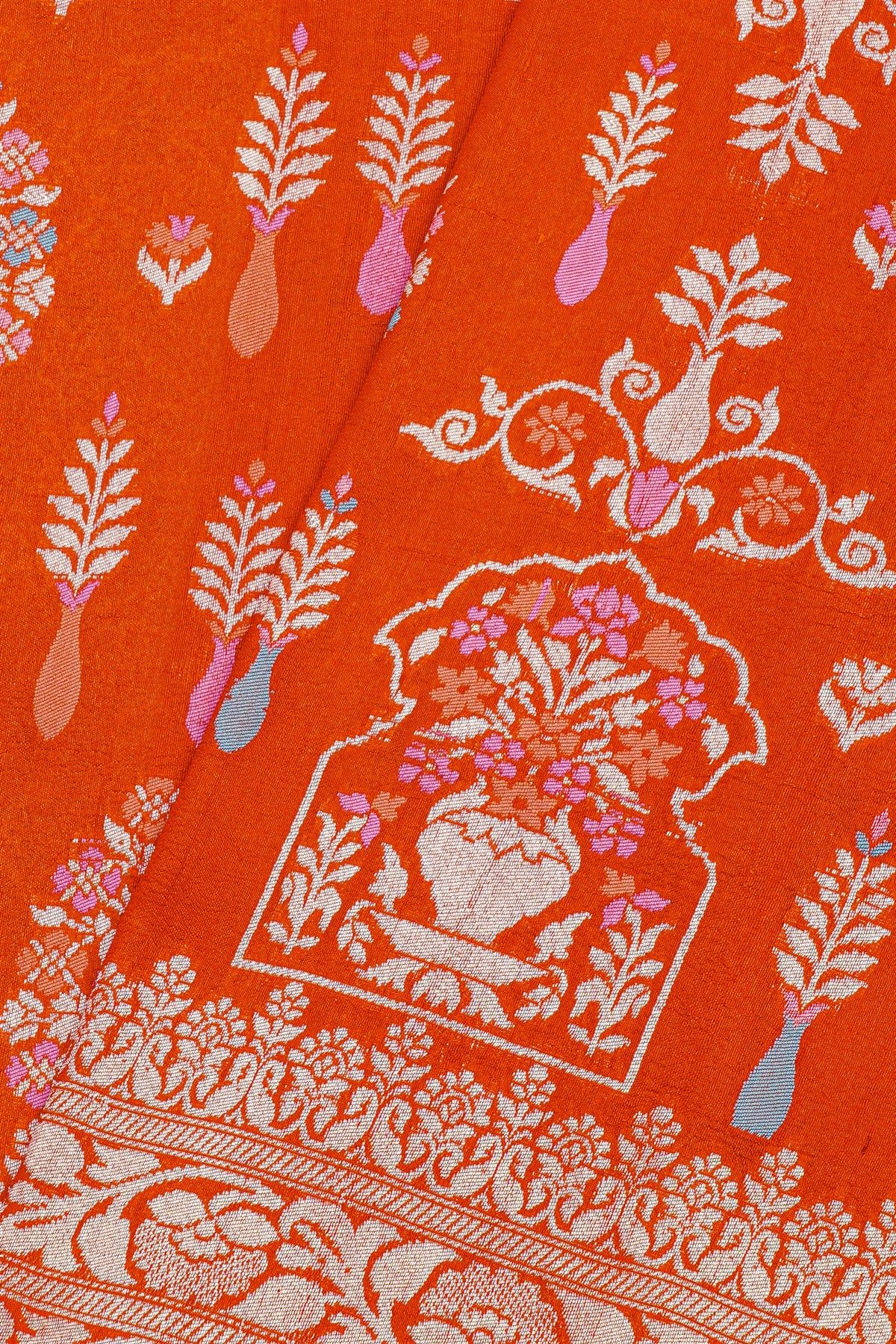 Fancy Tussar Georgette Red Saree