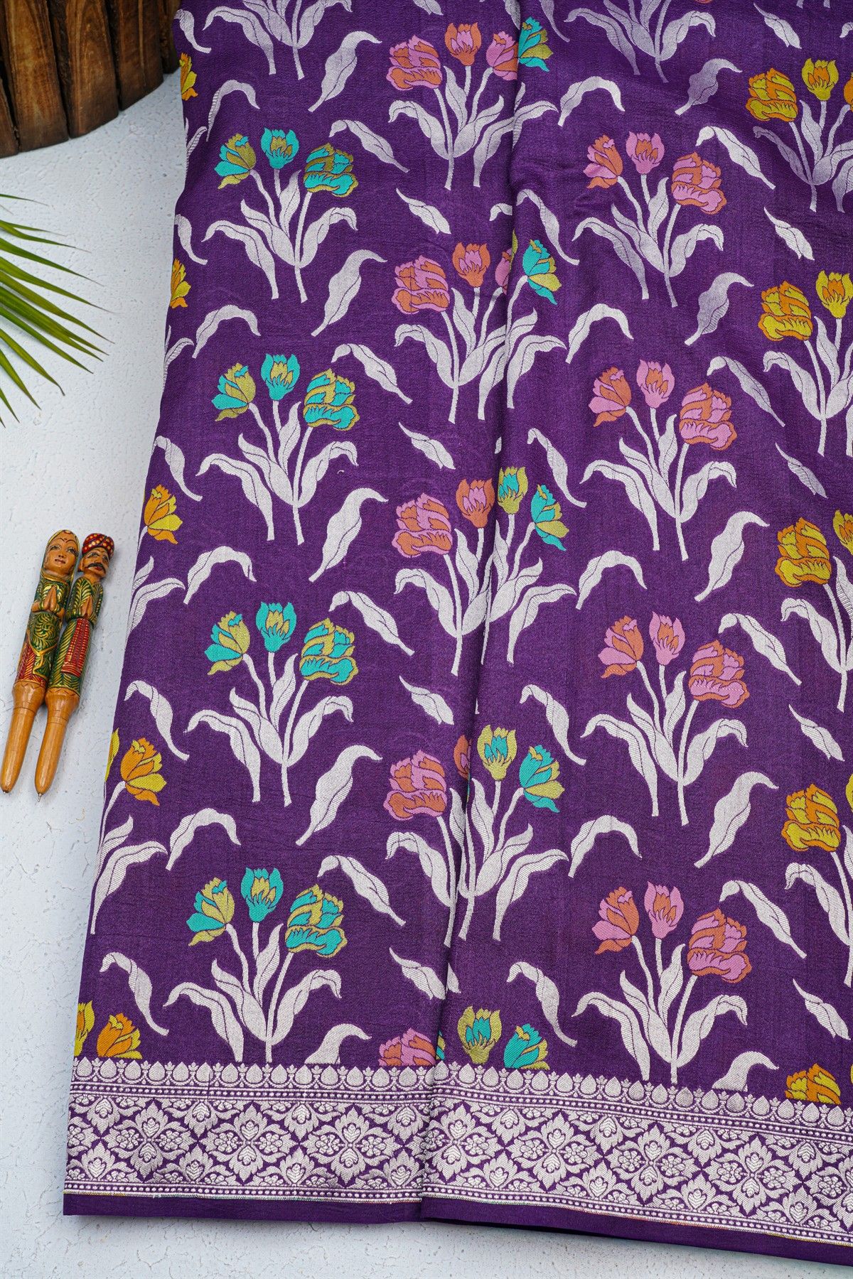 Fancy Tussar Georgette Purple Saree