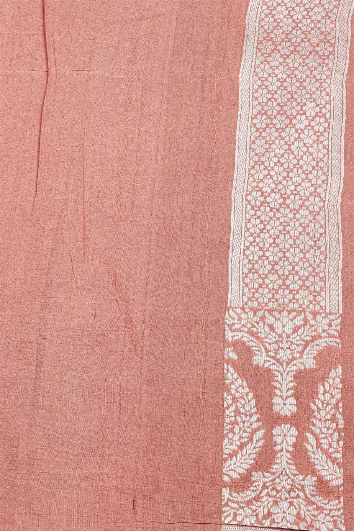 Fancy Tussar Georgette Peach Saree
