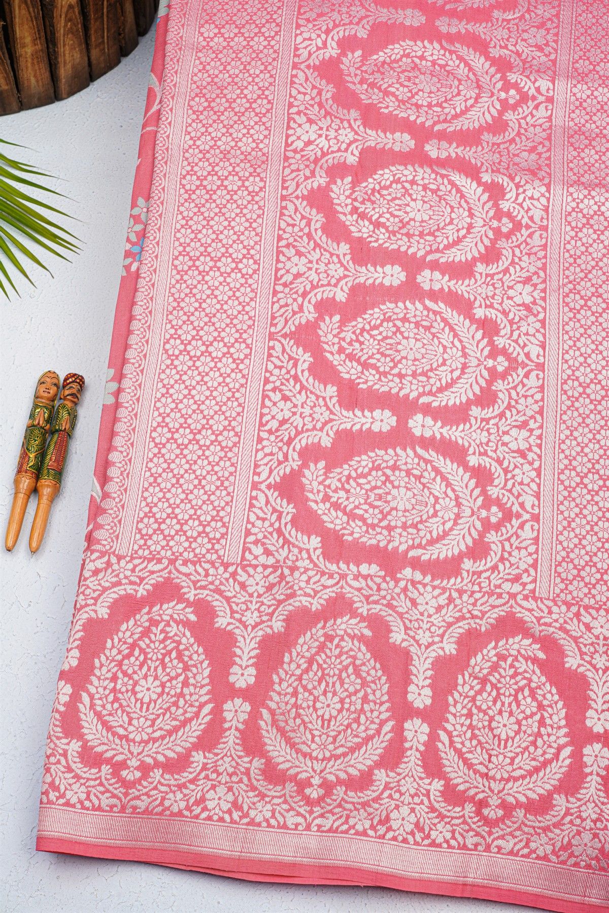 Fancy Tussar Georgette Pink Saree