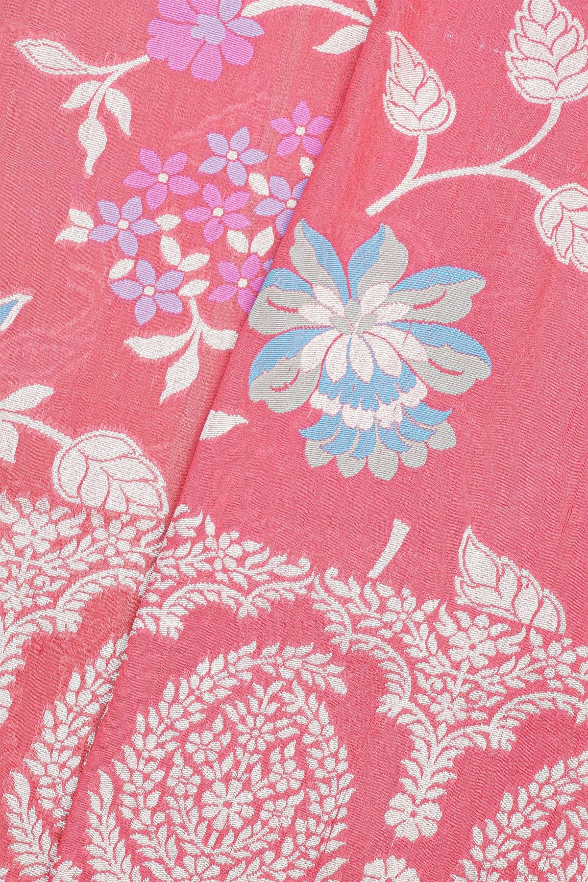 Fancy Tussar Georgette Pink Saree