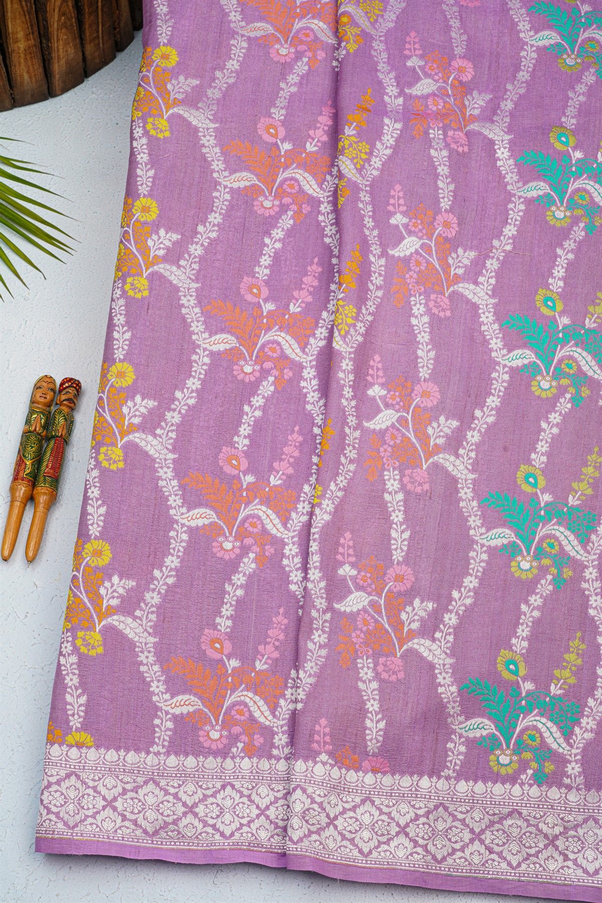 Fancy Tussar Georgette Lilac Saree