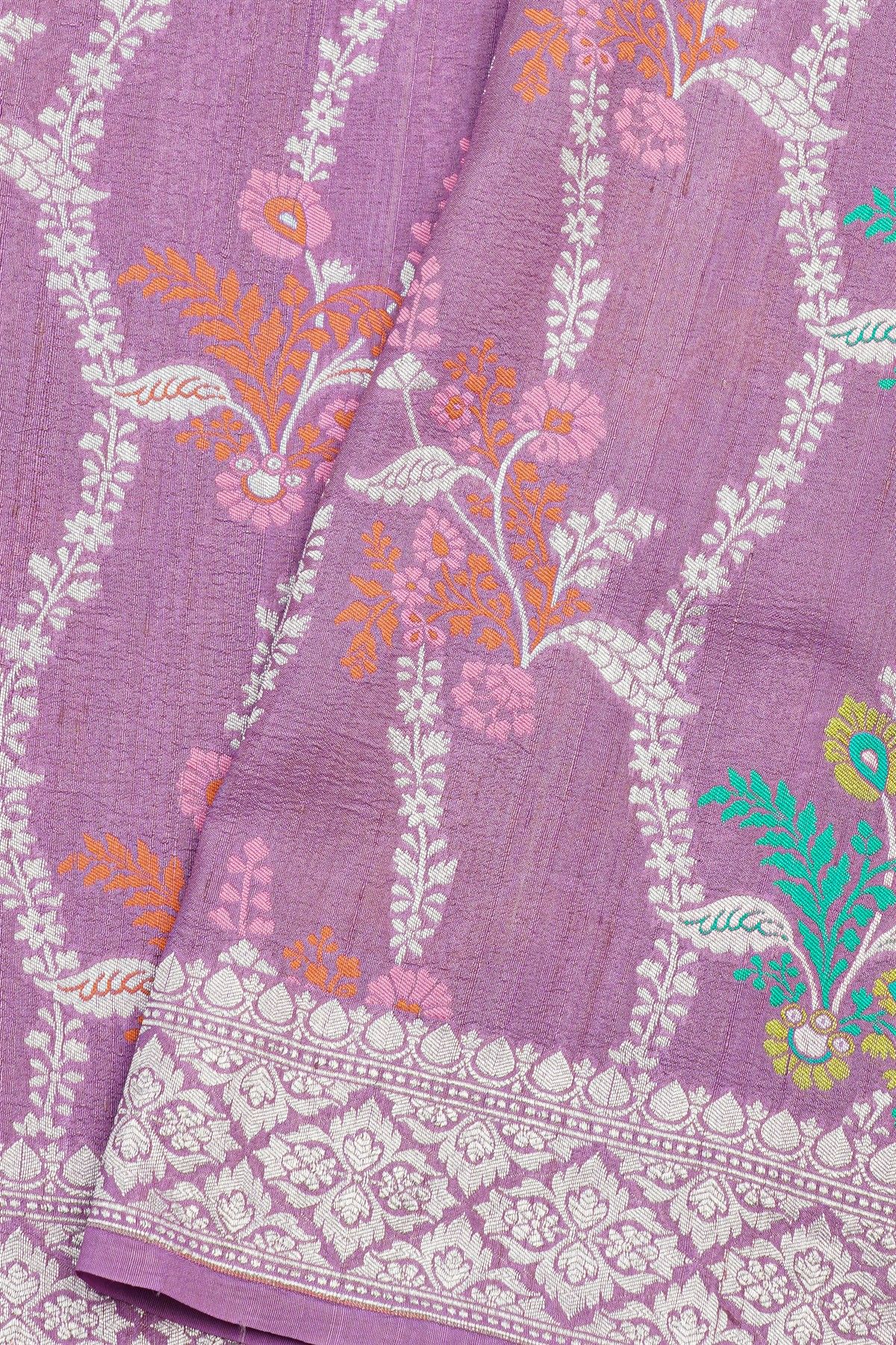 Fancy Tussar Georgette Lilac Saree