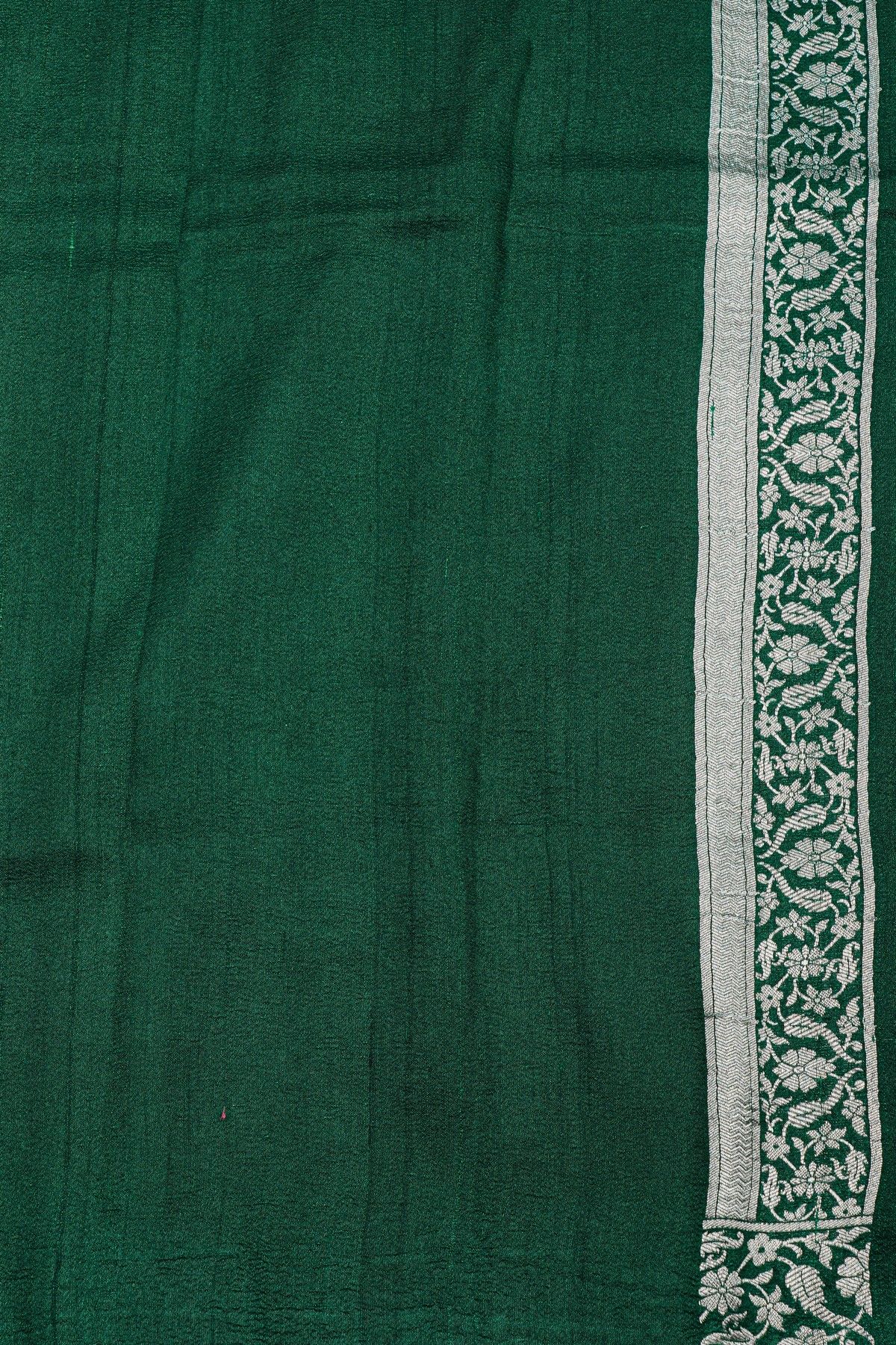Fancy Tussar Georgette Bottle Green Saree
