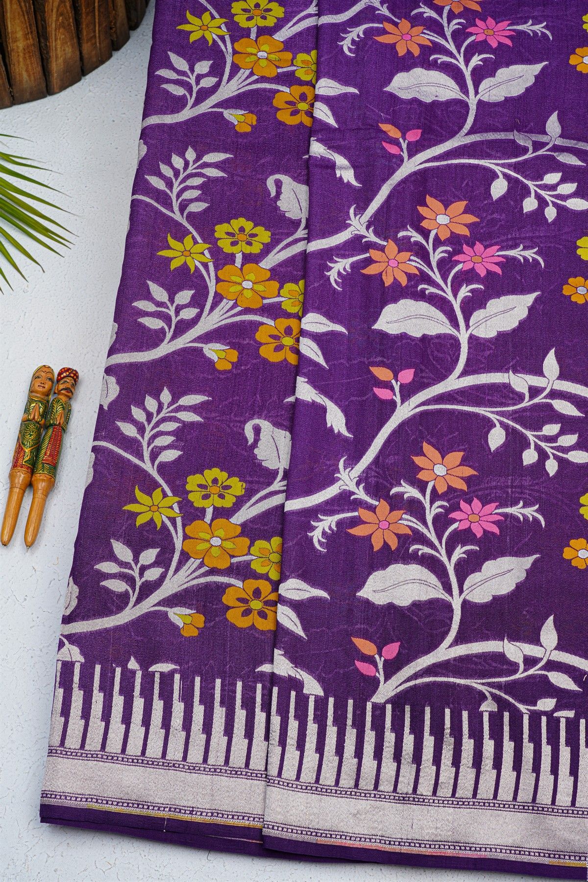Fancy Tussar Georgette Purple Saree
