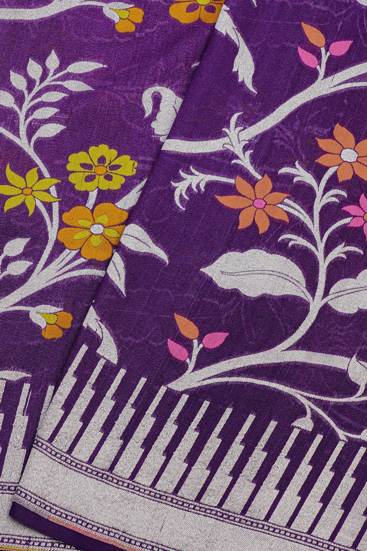 Fancy Tussar Georgette Purple Saree