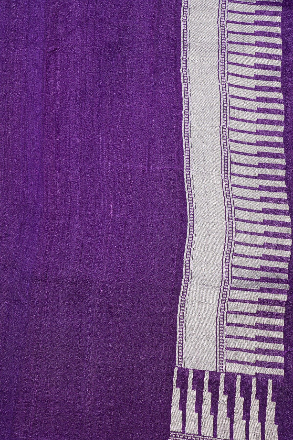 Fancy Tussar Georgette Purple Saree