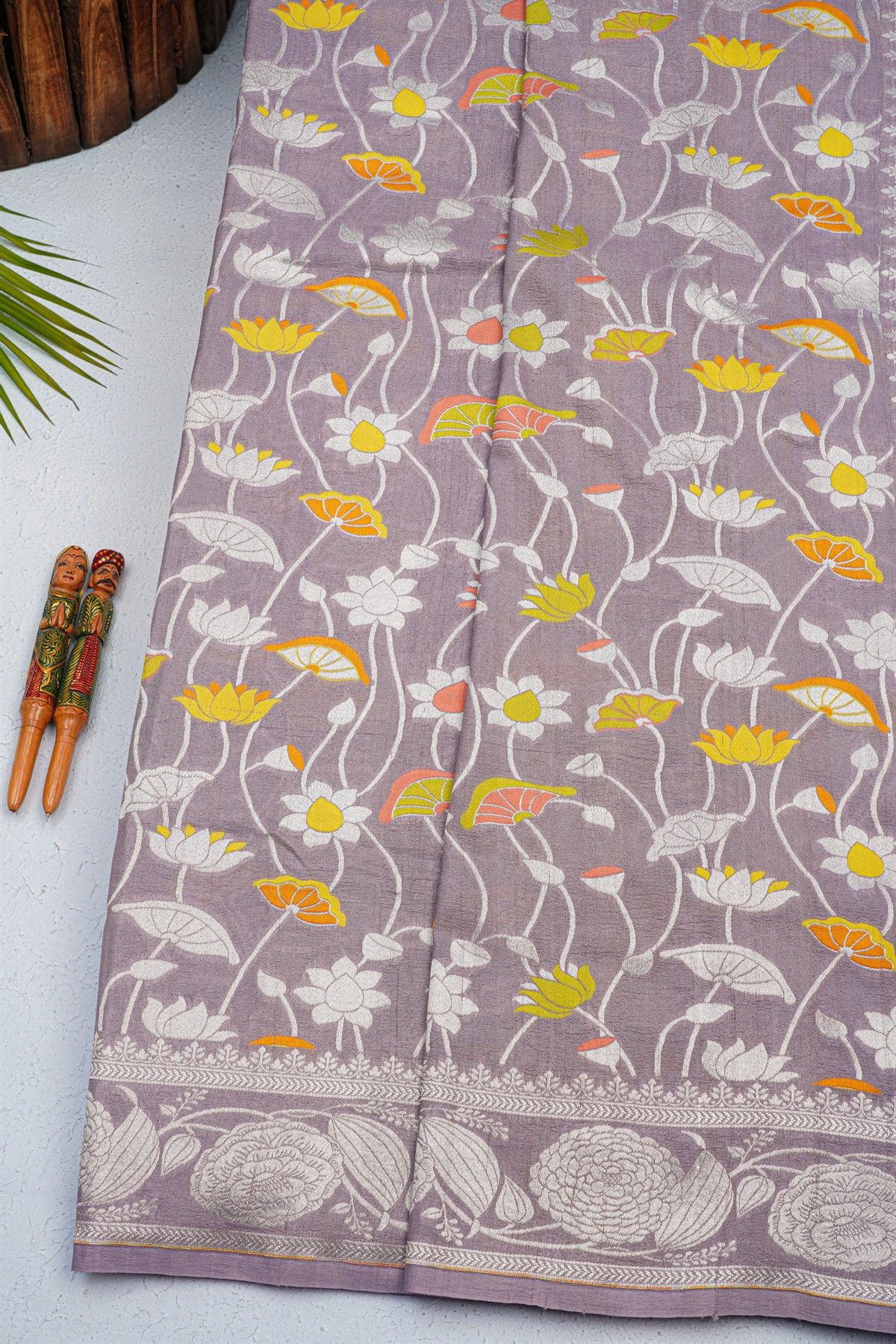 Fancy Tussar Georgette Grey Saree