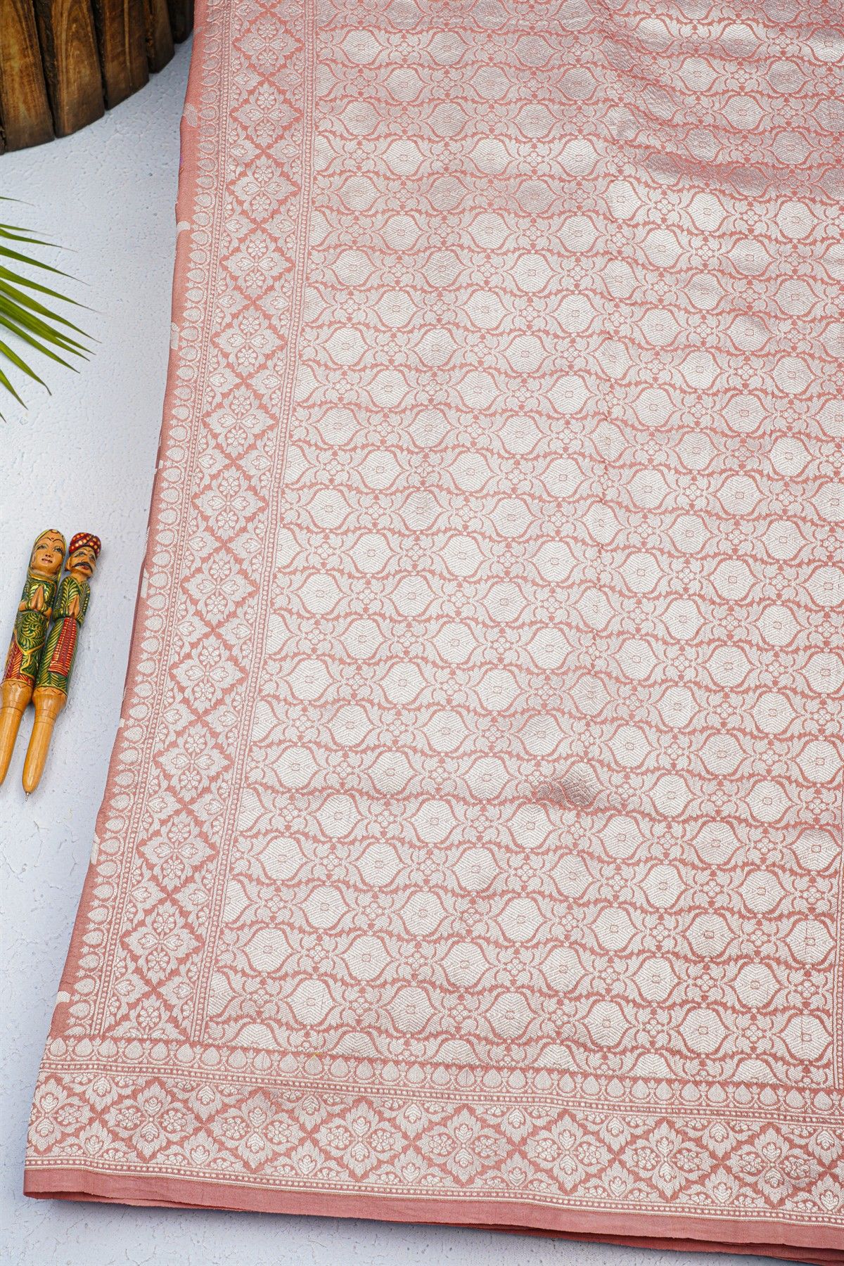 Fancy Tussar Georgette Peach Saree