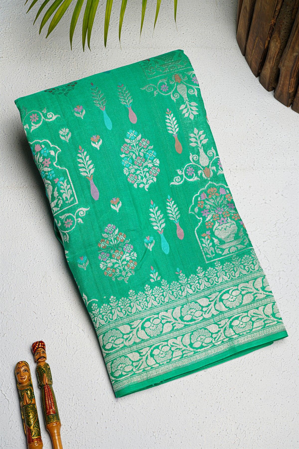 Fancy Tussar Georgette Sea Green Saree