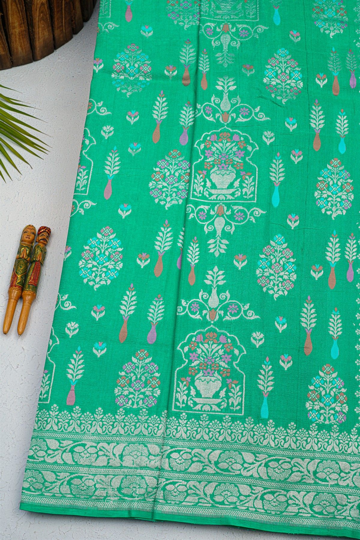 Fancy Tussar Georgette Sea Green Saree