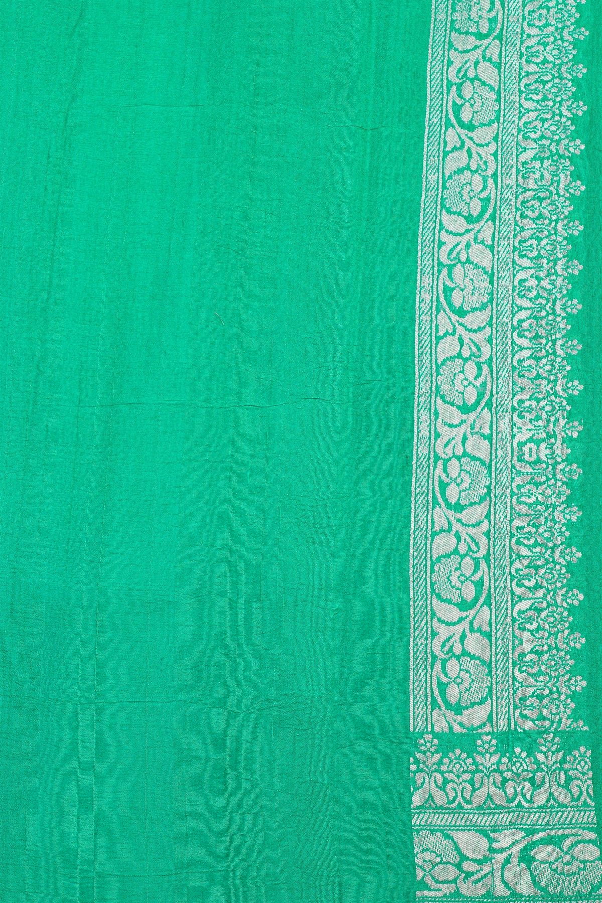 Fancy Tussar Georgette Sea Green Saree