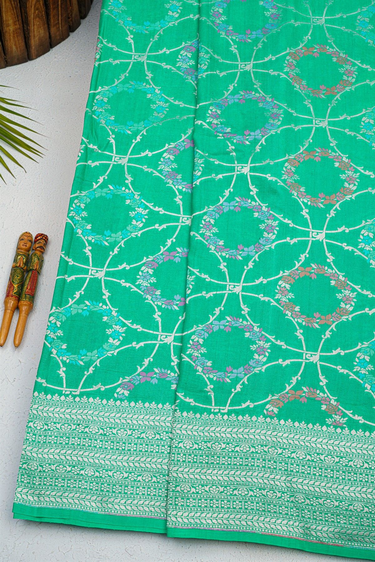 Fancy Tussar Georgette Sea Green Saree