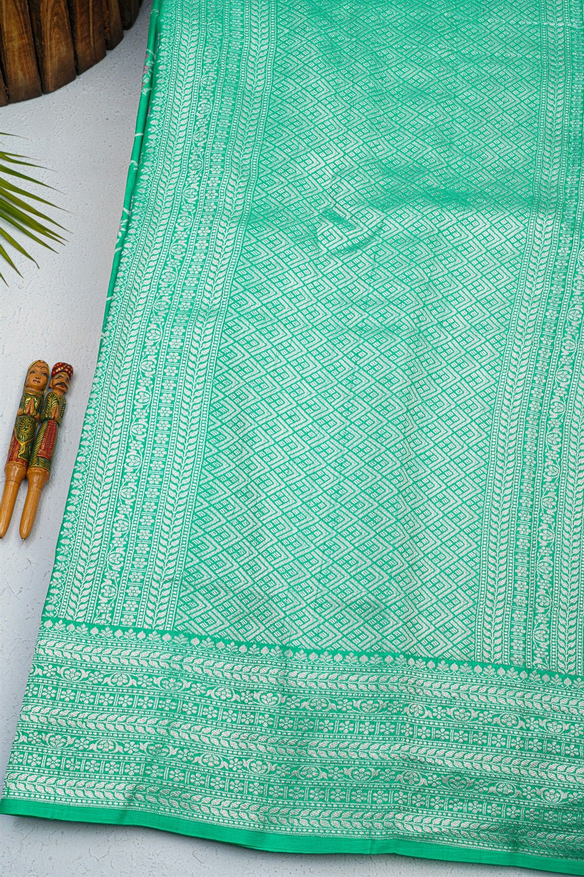 Fancy Tussar Georgette Sea Green Saree