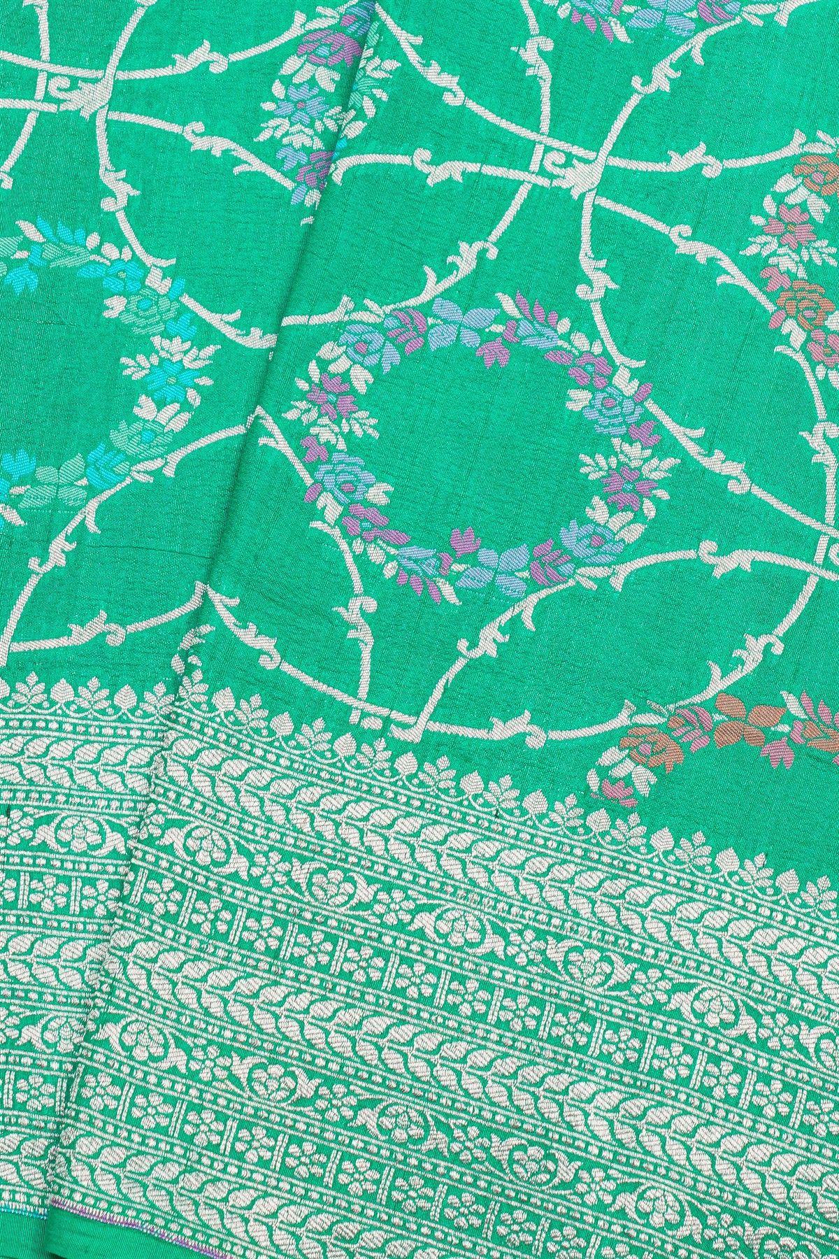 Fancy Tussar Georgette Sea Green Saree