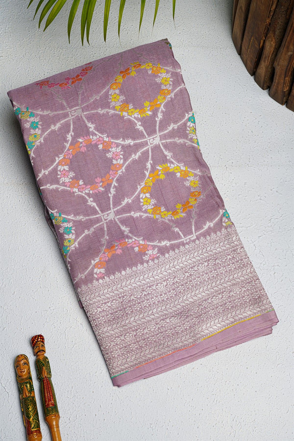 Fancy Tussar Georgette Lavender Saree