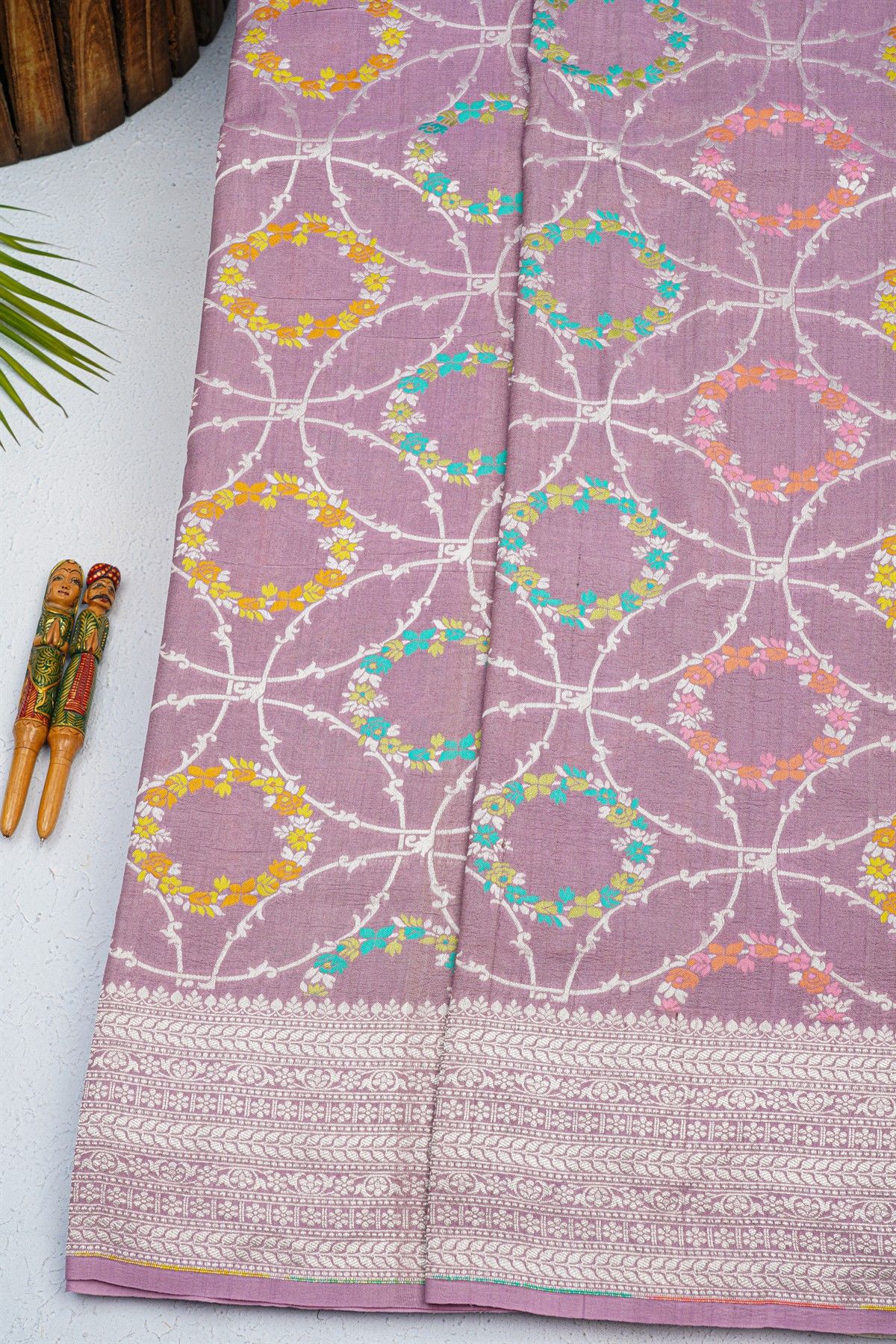 Fancy Tussar Georgette Lavender Saree