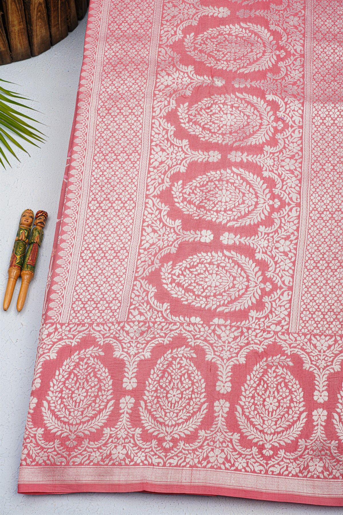 Fancy Tussar Georgette Light Baby Pink Saree