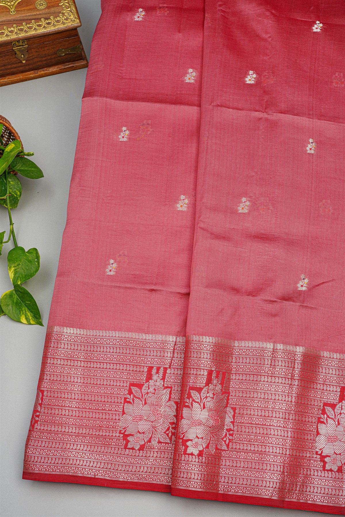 Fancy Matka Silk Light Pink Saree