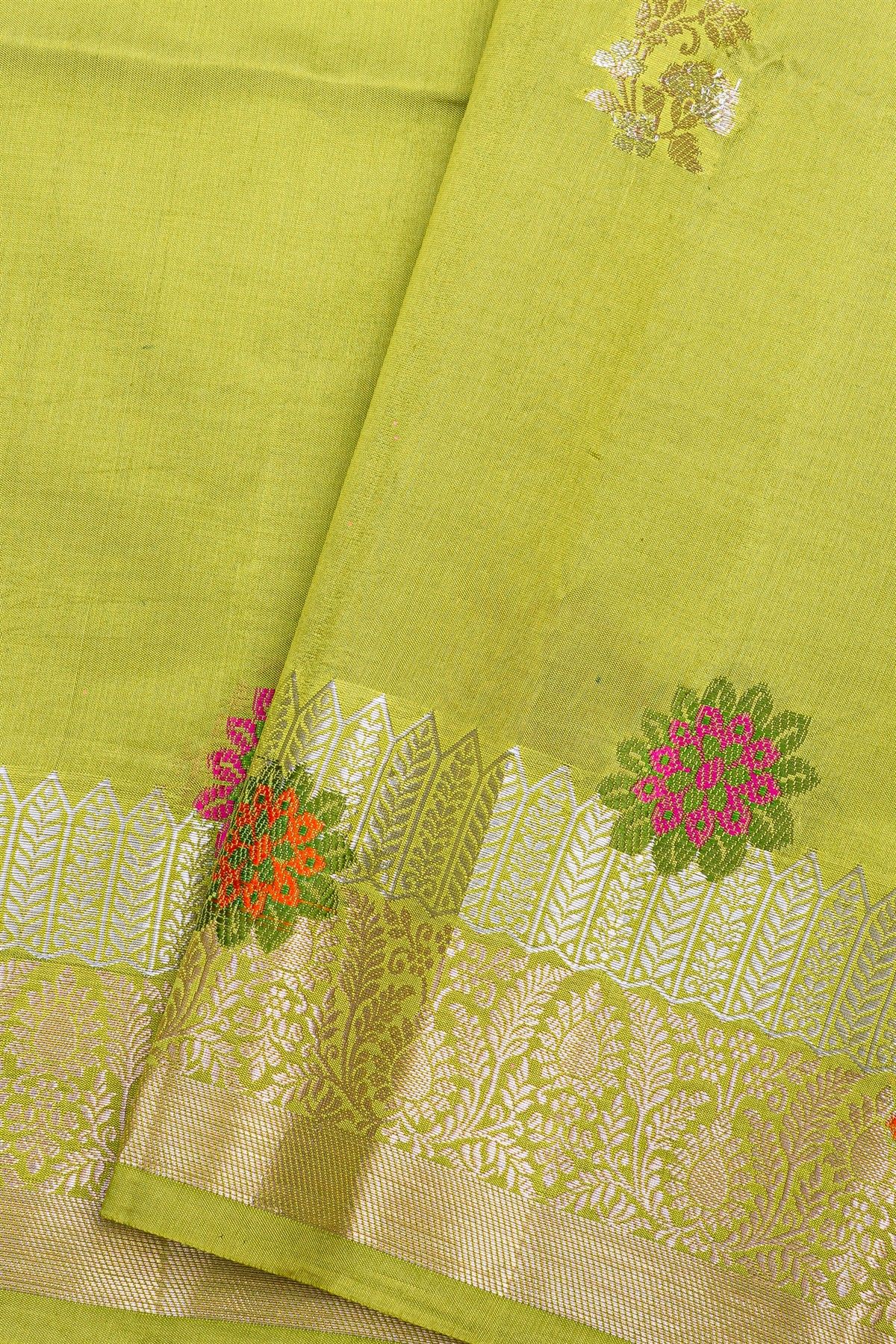 Fancy Matka Silk Pista Green Saree