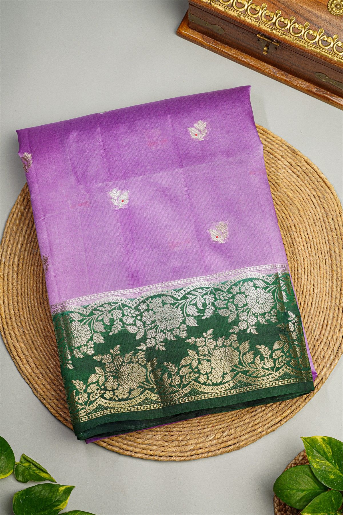 Fancy Matka Silk Lavender Saree