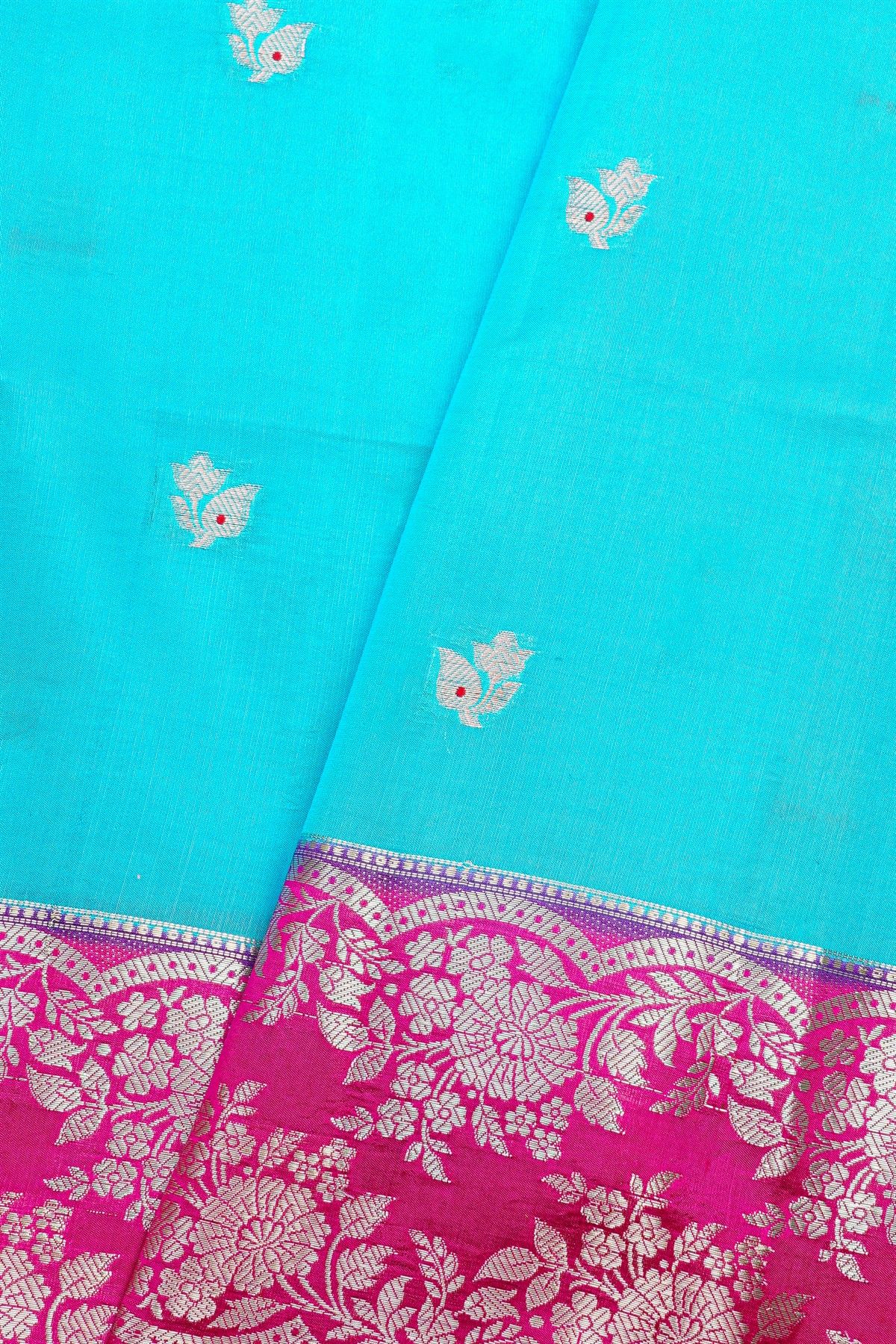 Fancy Matka Silk Sky Blue Saree