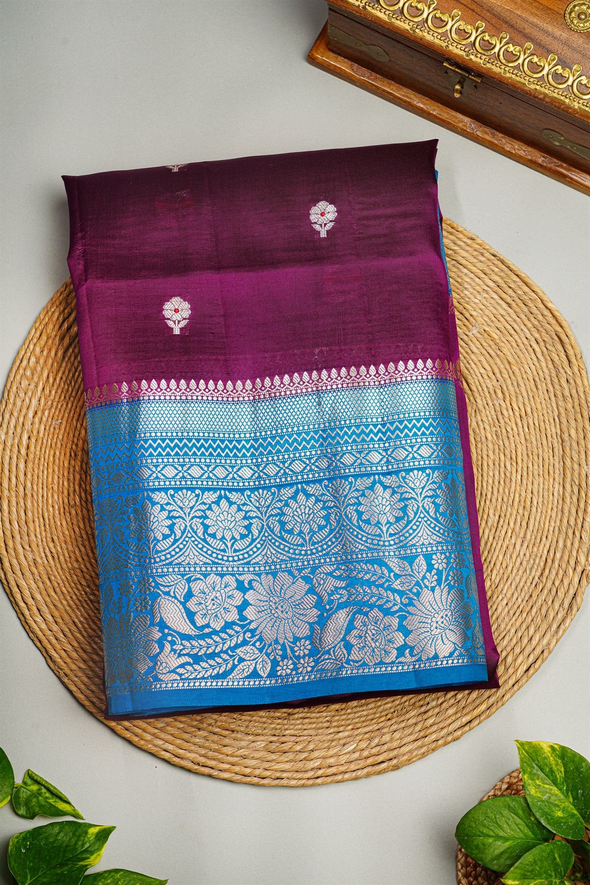 Fancy Matka Silk Deep Magenta Saree