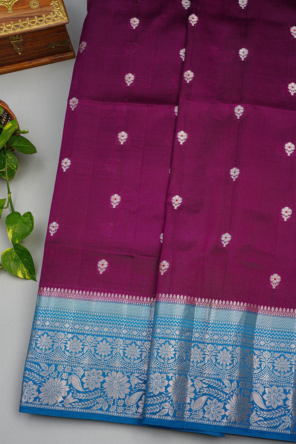 Fancy Matka Silk Deep Magenta Saree