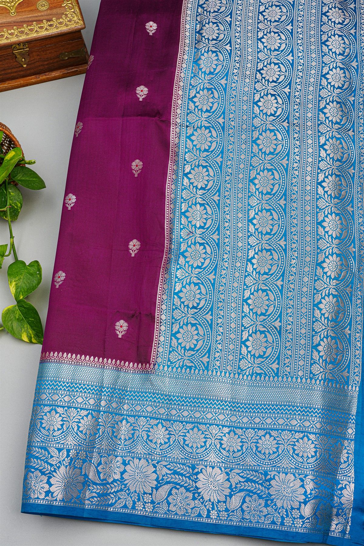 Fancy Matka Silk Deep Magenta Saree