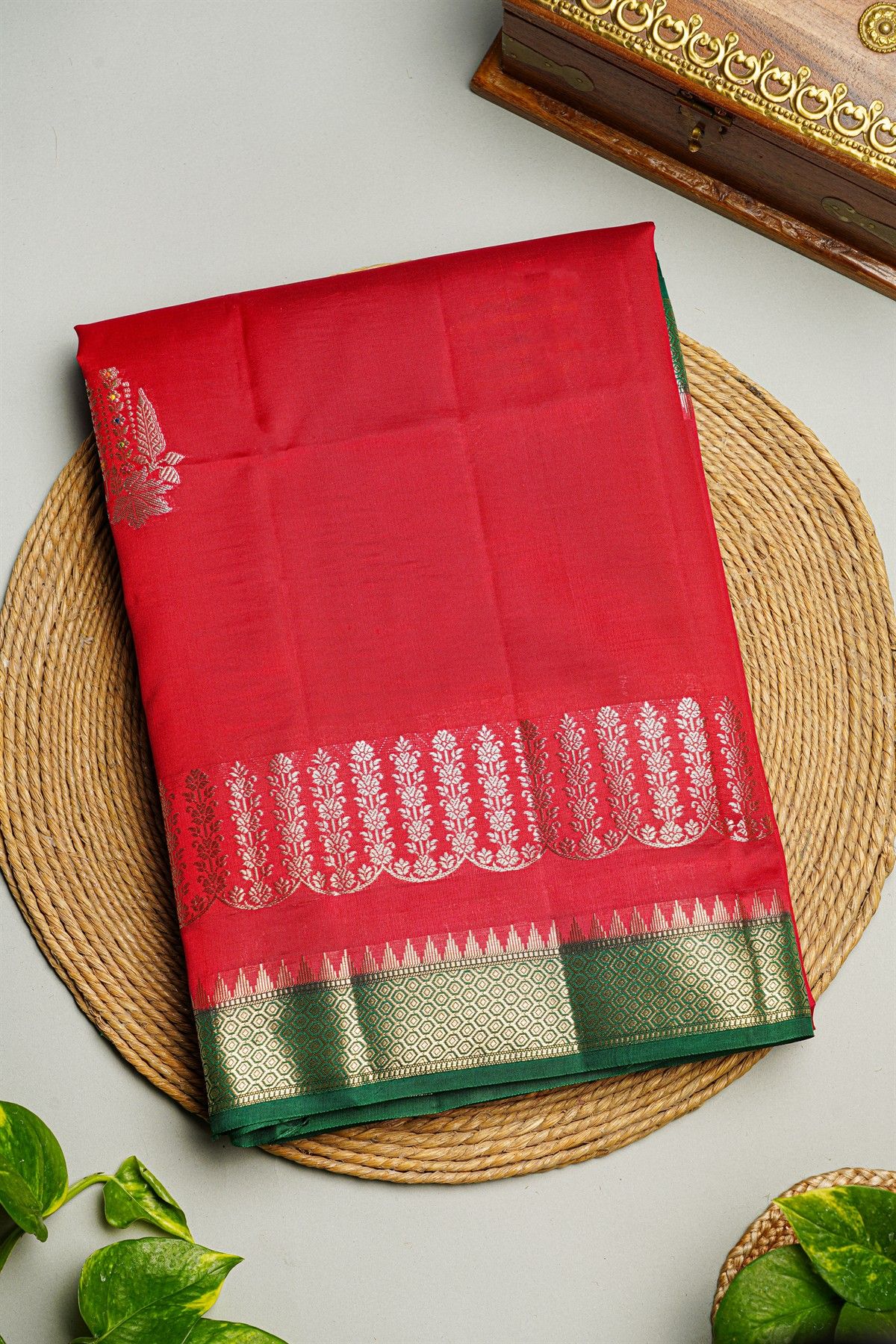 Fancy Matka Silk Red Saree