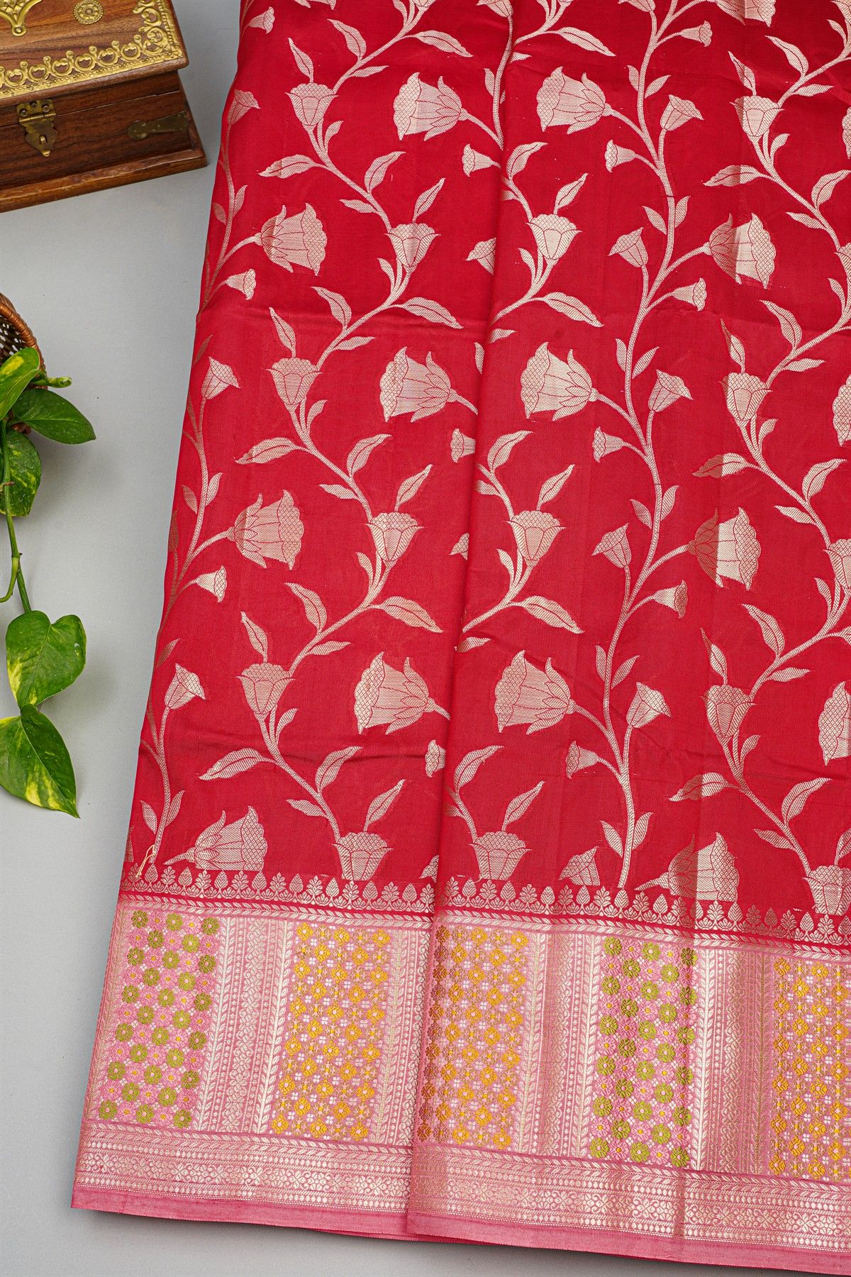 Fancy Matka Silk Red Saree