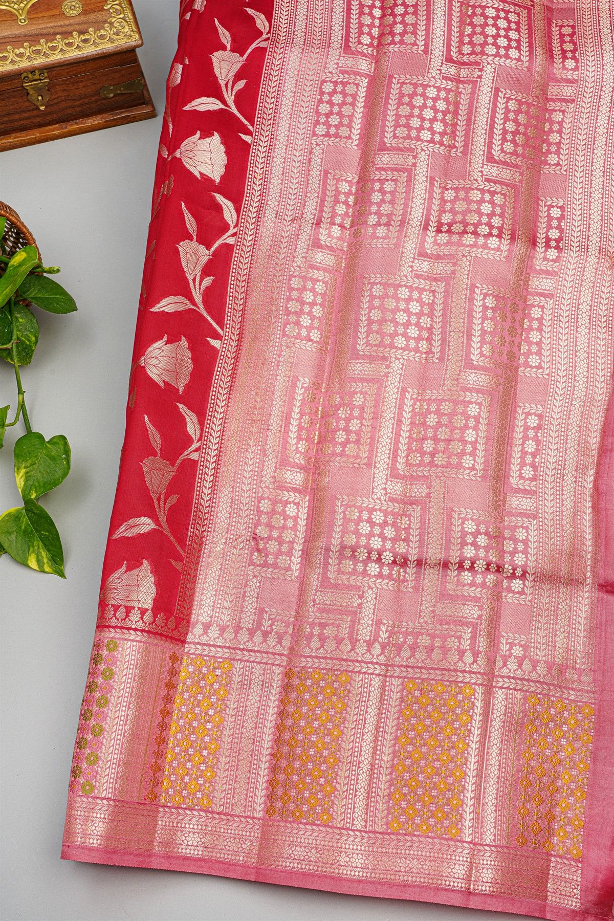 Fancy Matka Silk Red Saree