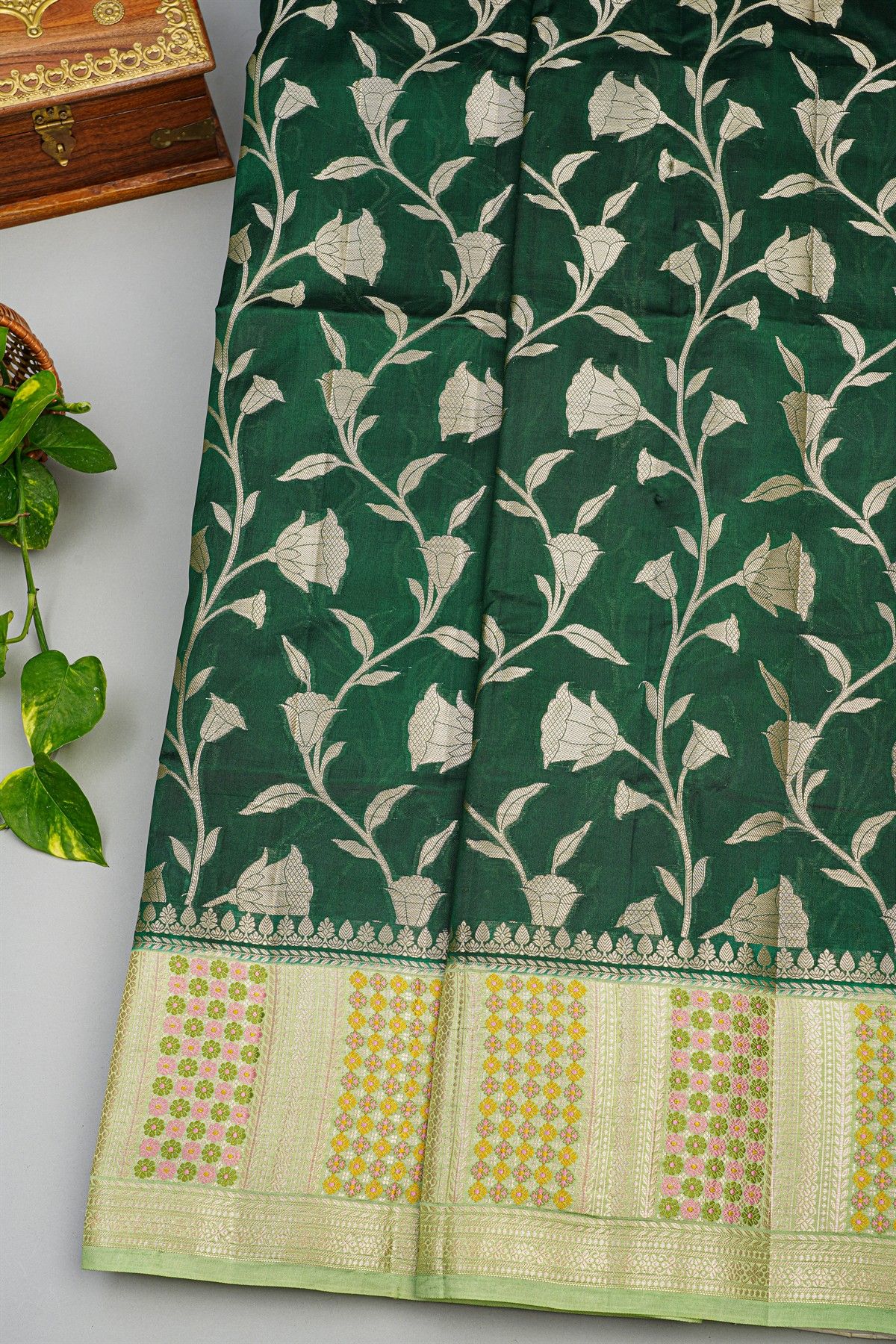 Fancy Matka Silk Green Saree