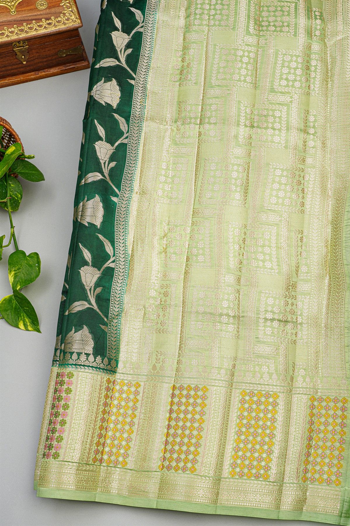 Fancy Matka Silk Green Saree