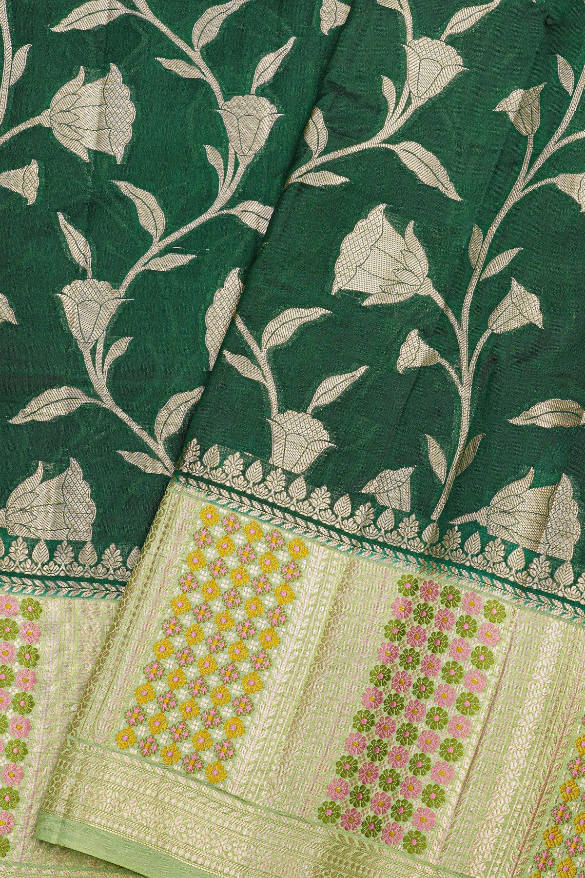 Fancy Matka Silk Green Saree