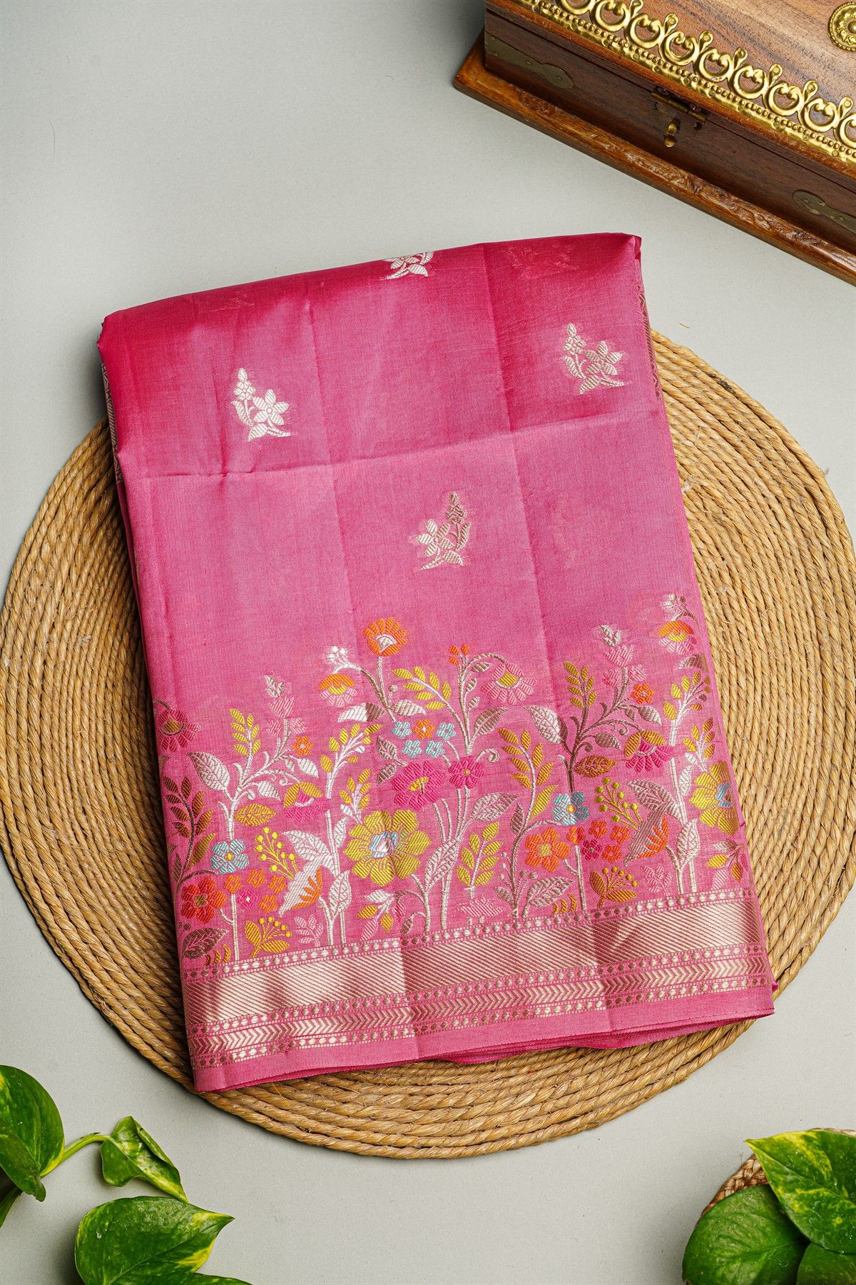 Fancy Matka Silk Pink Saree