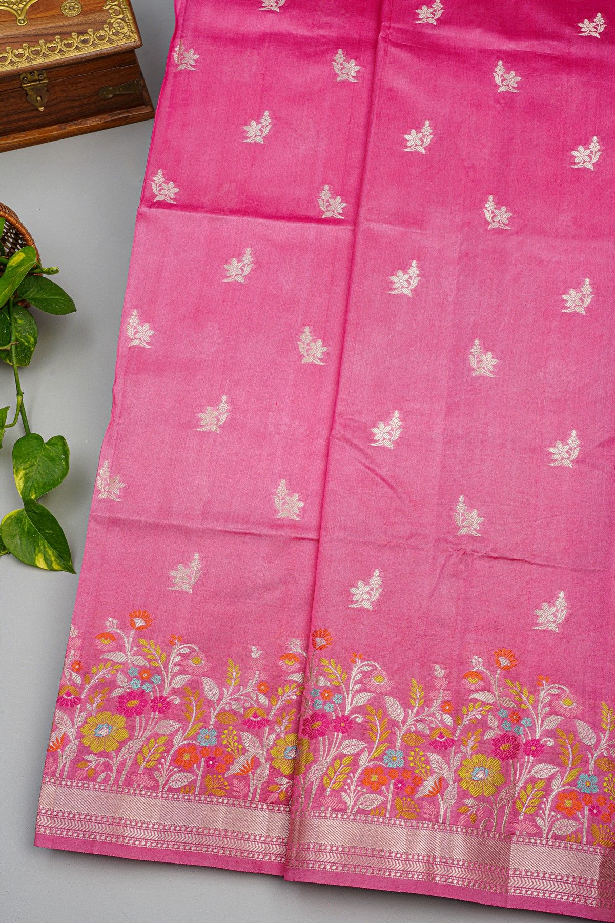 Fancy Matka Silk Pink Saree