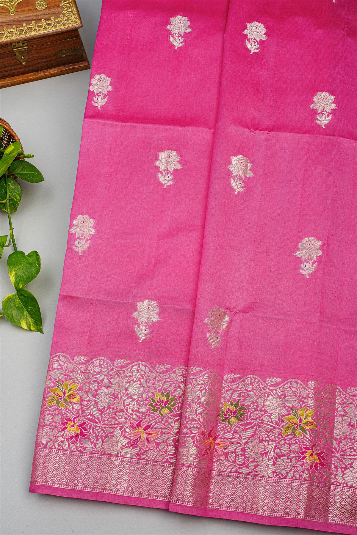Fancy Matka Silk Pink Saree