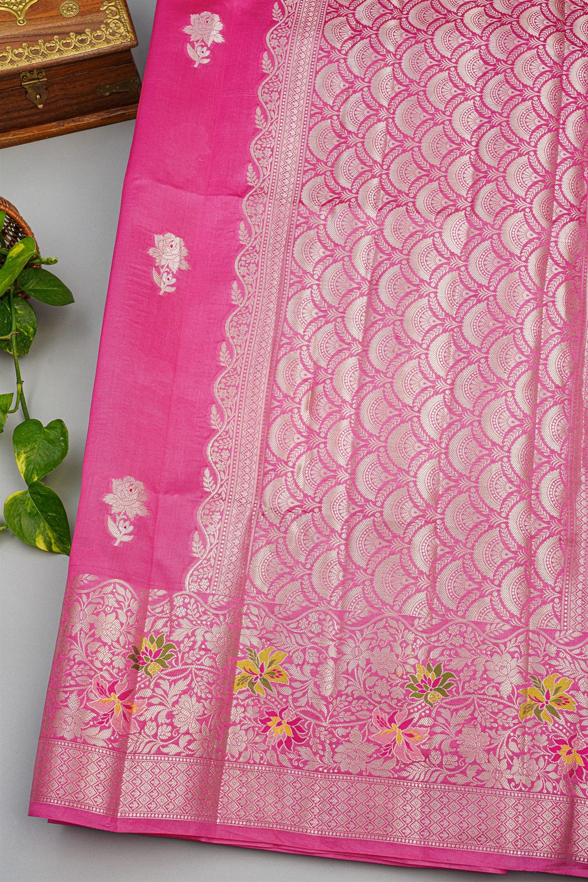 Fancy Matka Silk Pink Saree