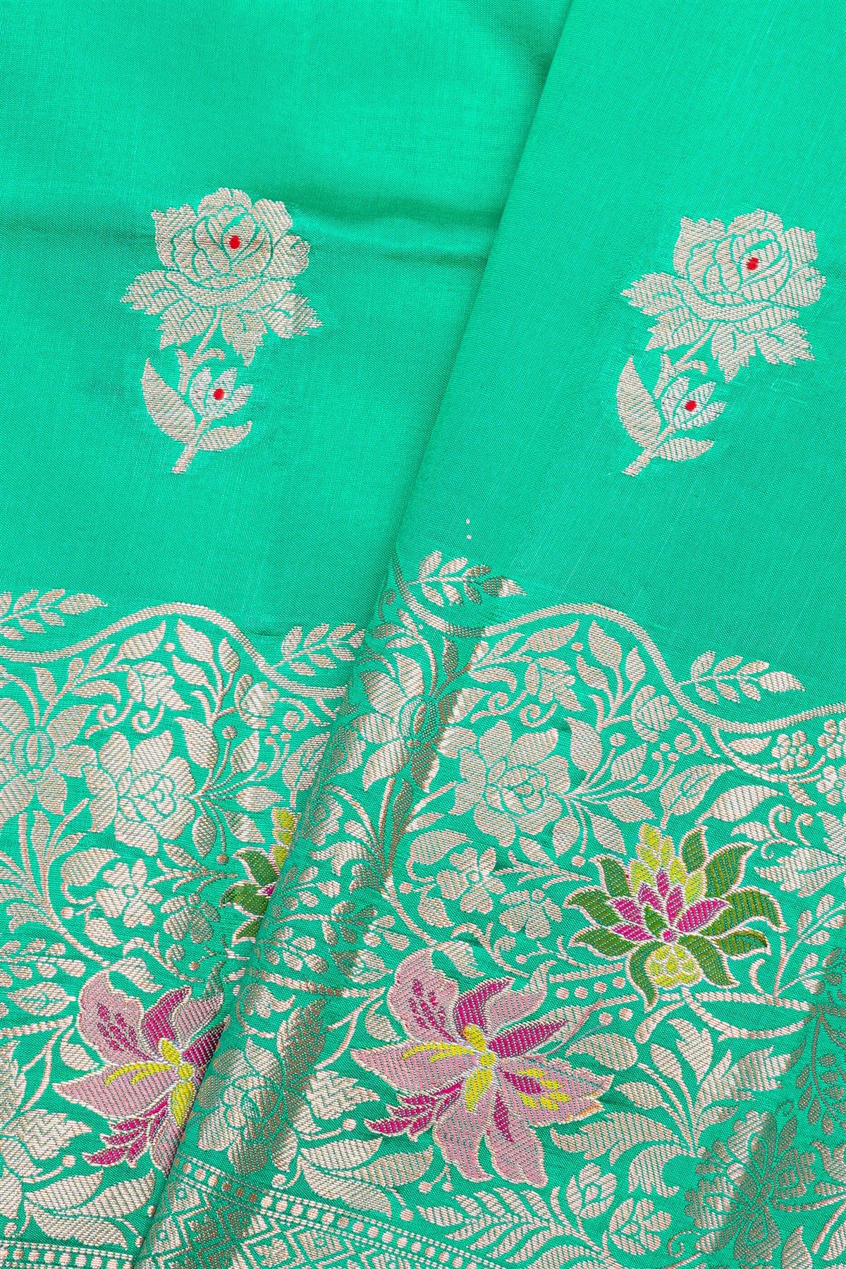 Fancy Matka Silk Sea Green Saree