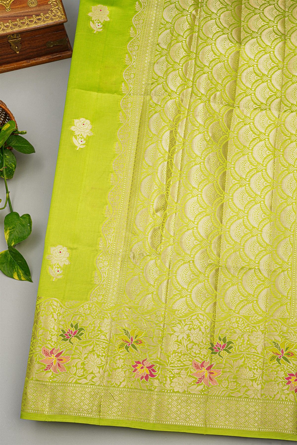 Fancy Matka Silk Light Green Saree