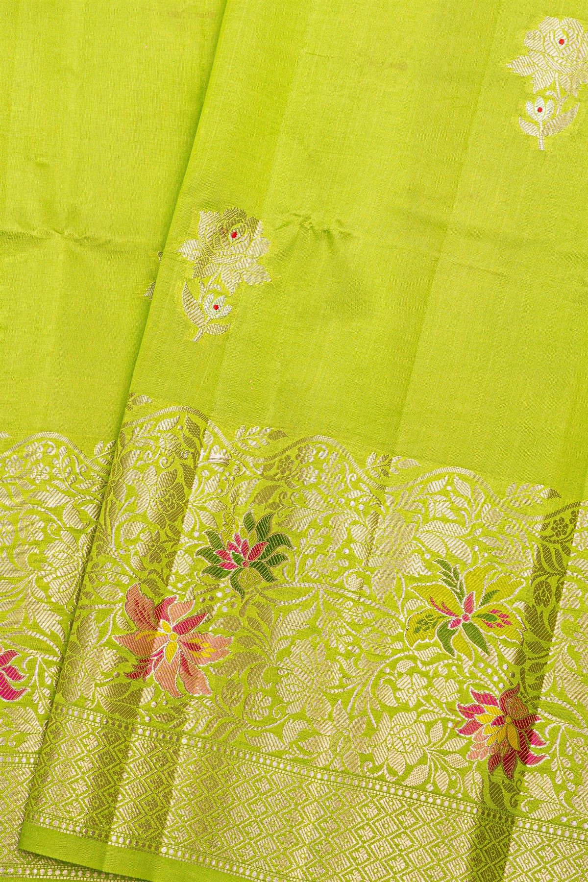 Fancy Matka Silk Light Green Saree
