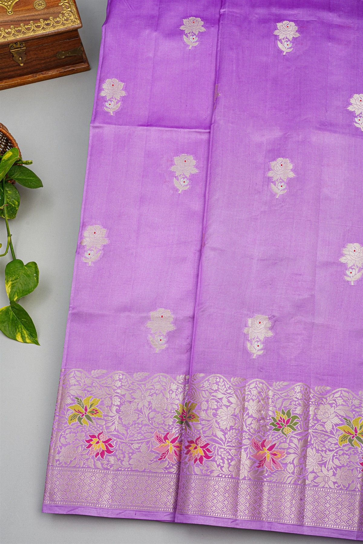Fancy Matka Silk Lavender Saree