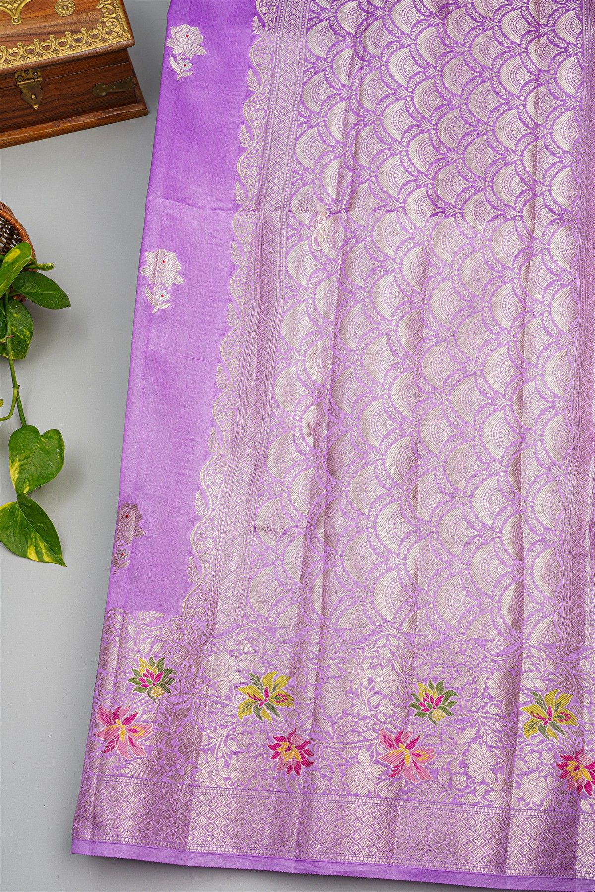 Fancy Matka Silk Lavender Saree