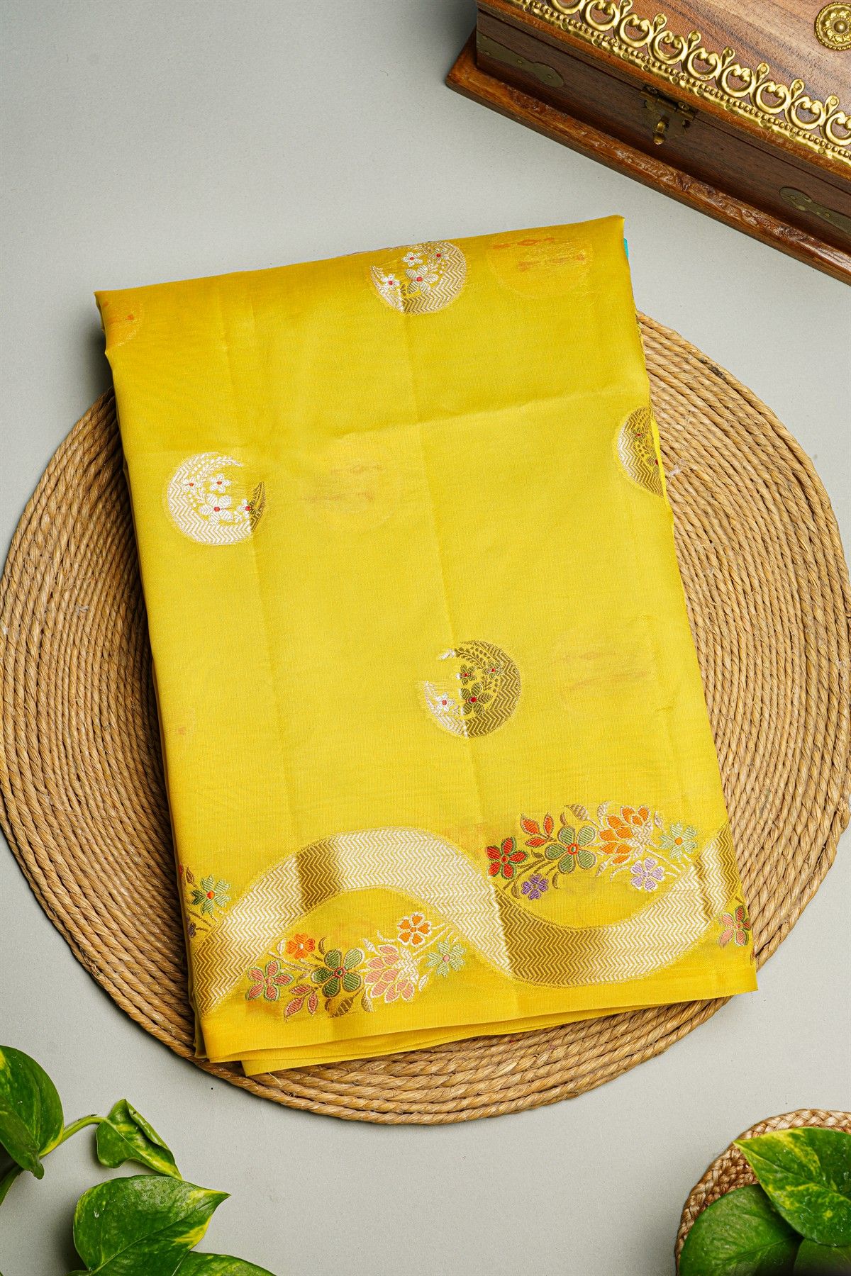 Fancy Matka Silk Yellow Saree